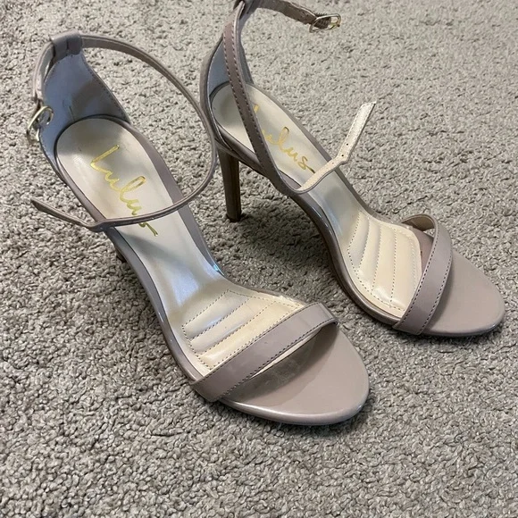 Lulu's Women's Taupe Strap Heels - Picture 2 of 7